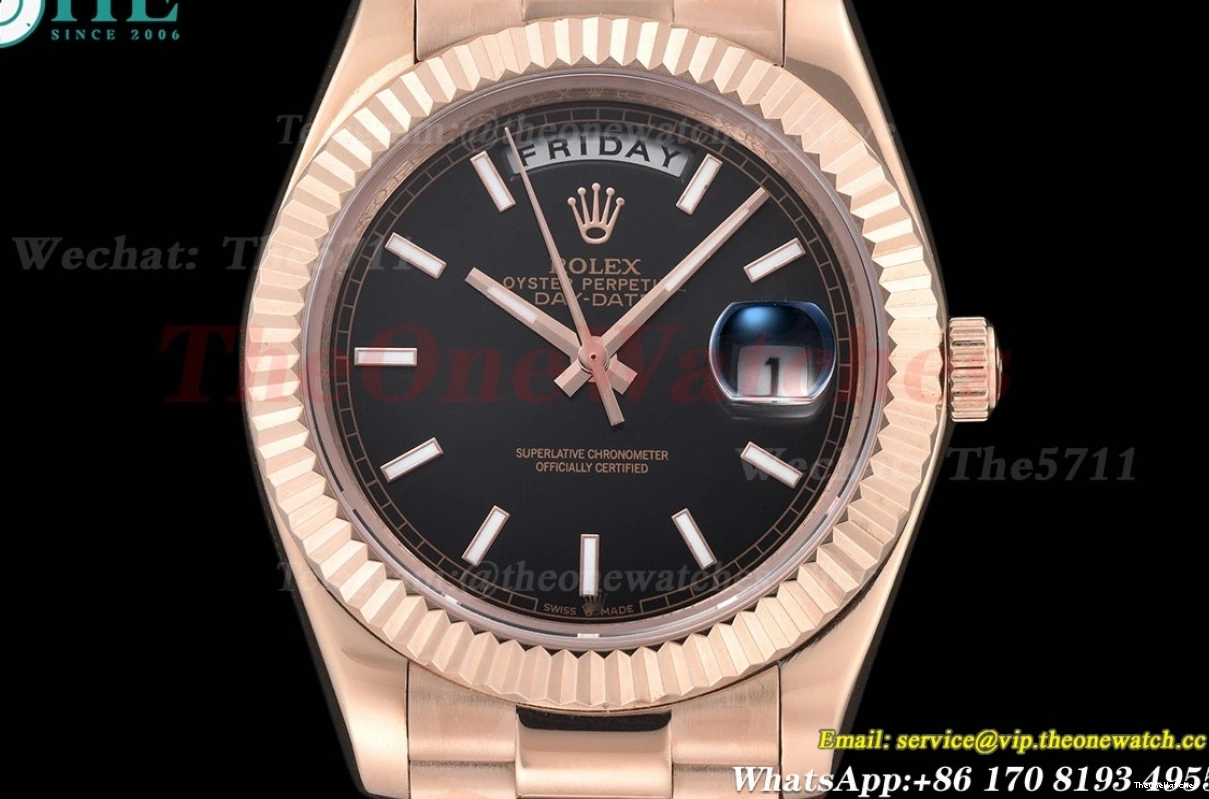 Daydate GDF MY8215 RG Black 40mm RG Dial 0319